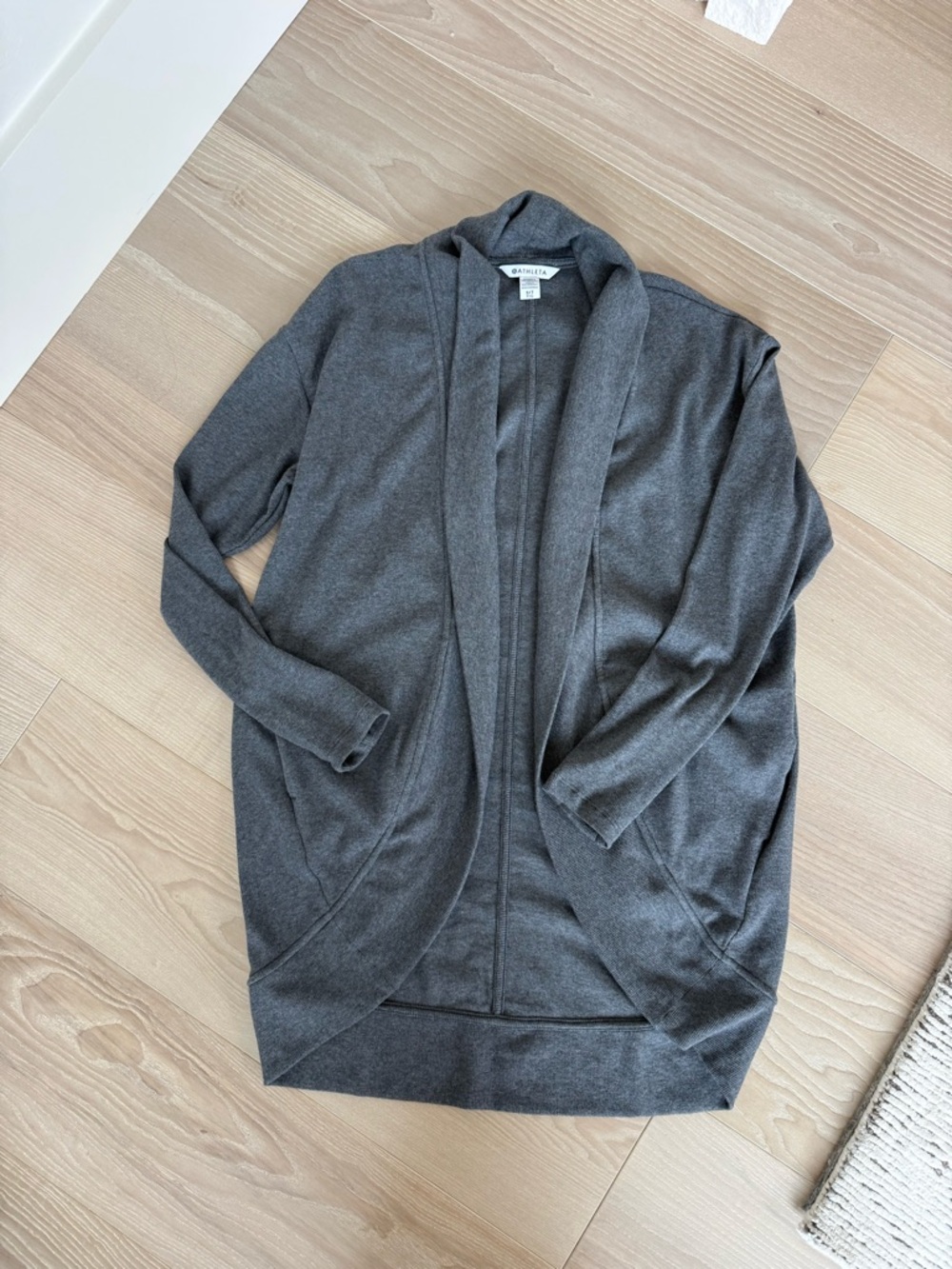 Athleta Gray Open-Front Lightweight Cardigan